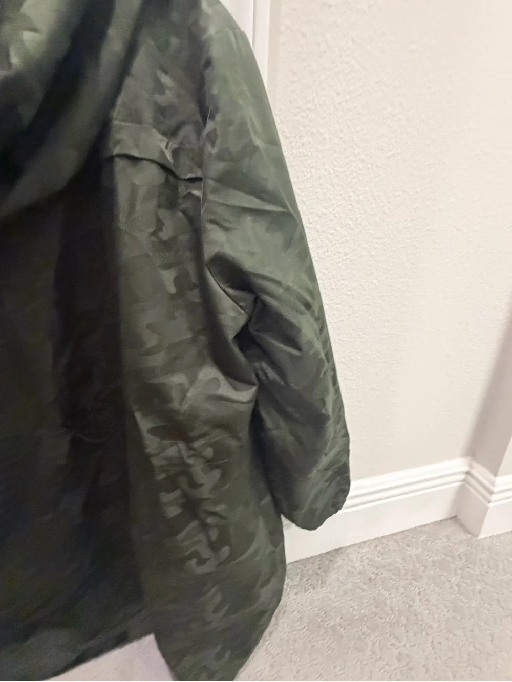 Michael Kors Dark Olive Camo Hooded Field Jacket